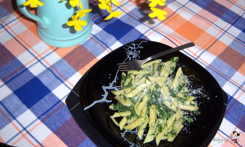 Makaron penne ze szpinakiem